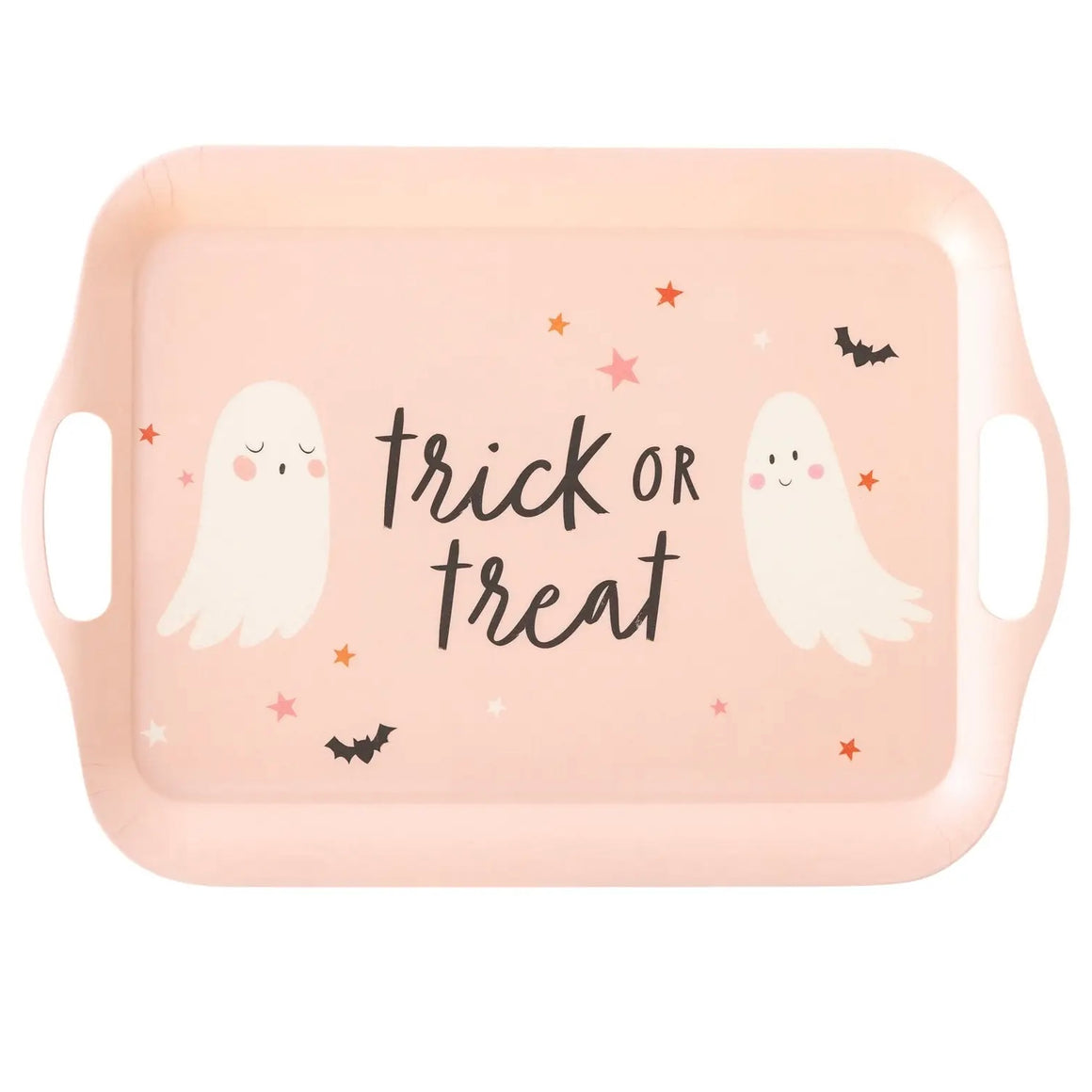 SERVING TRAY - PINK HALLOWEEN BAMBOO TRAY
