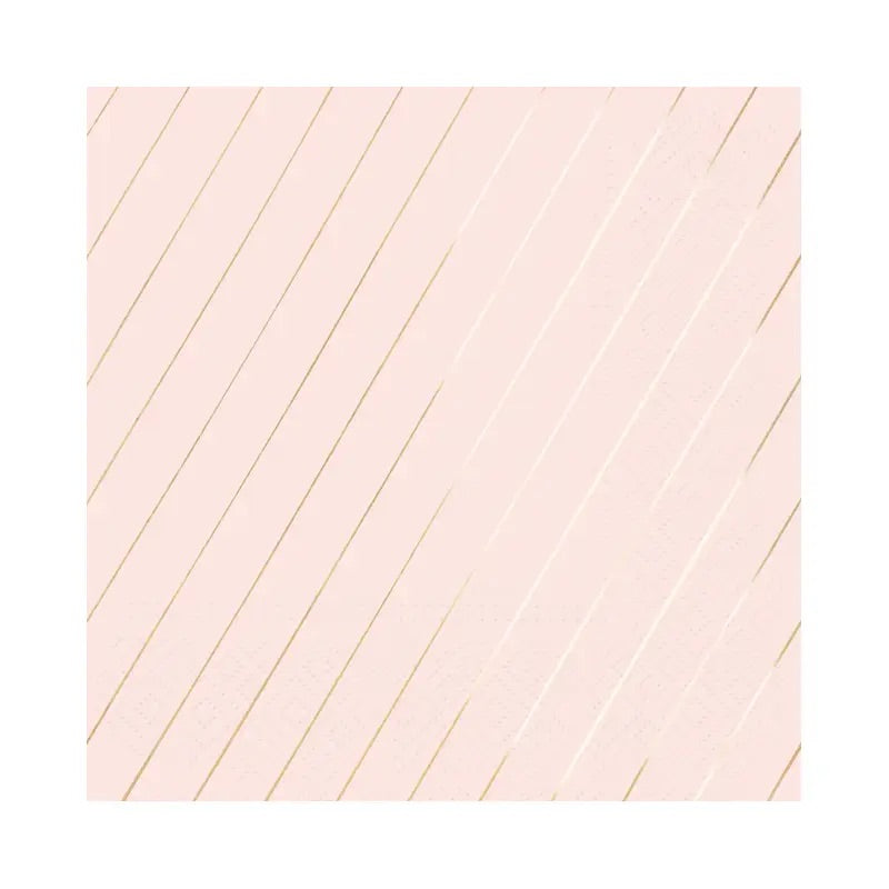 NAPKINS LARGE - PINK BLUSH ROSE GOLD STRIPE