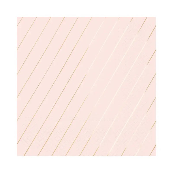 NAPKINS LARGE - PINK BLUSH ROSE GOLD STRIPE