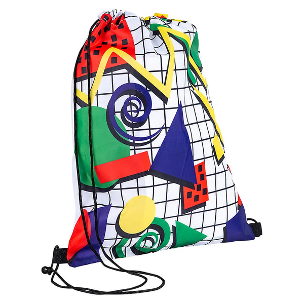 DRAWSTRING BACKPACK - RETRO 80s PRINT 16 x 13"