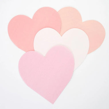 NAPKINS LARGE - VALENTINES PINK TONE HEARTS MERI MERI