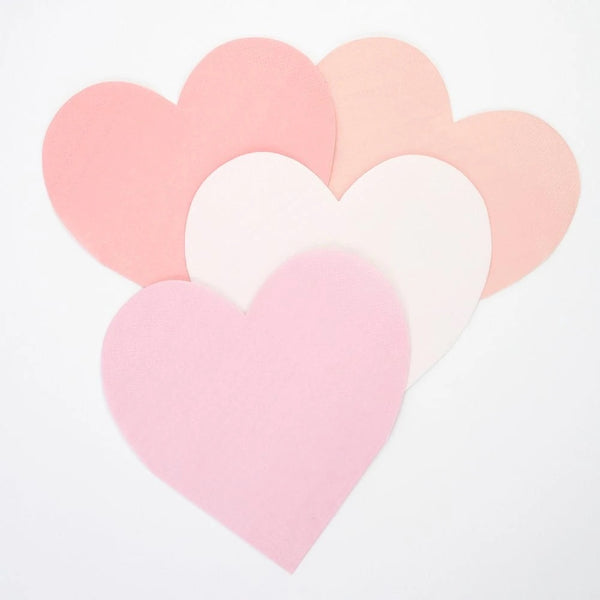 NAPKINS LARGE - VALENTINES PINK TONE HEARTS MERI MERI