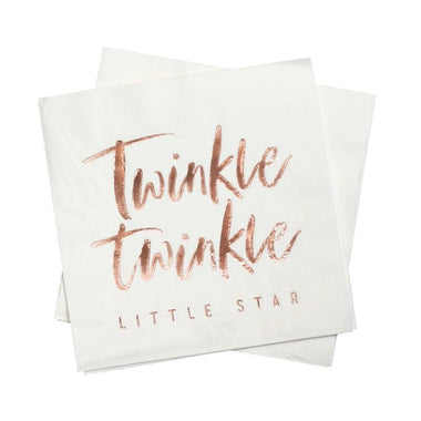 NAPKINS - LARGE ROSE GOLD TWINKLE TWINKLE, NAPKINS, GINGER RAY - Bon + Co. Party Studio