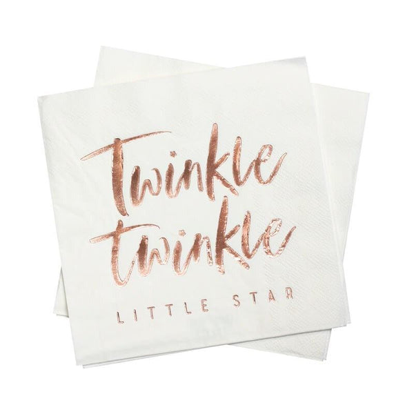 NAPKINS - LARGE ROSE GOLD TWINKLE TWINKLE, NAPKINS, GINGER RAY - Bon + Co. Party Studio