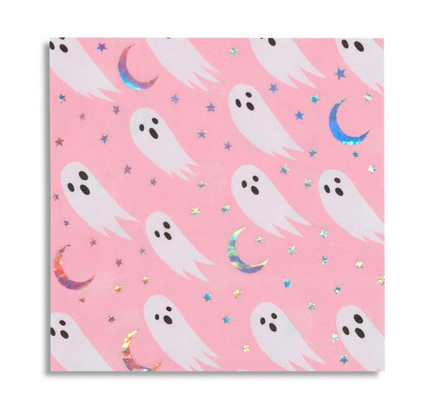 NAPKINS LARGE - HALLOWEEN GHOST SPOOKED HOLOGRAPHIC
