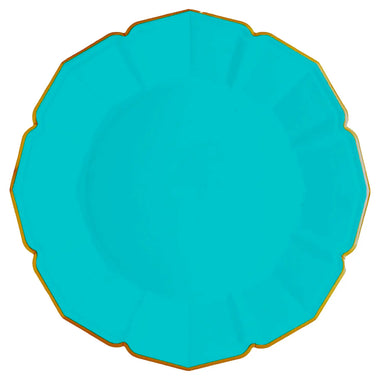 PLATES XL DINNER - BLUE TURQUOISE SCALLOPED