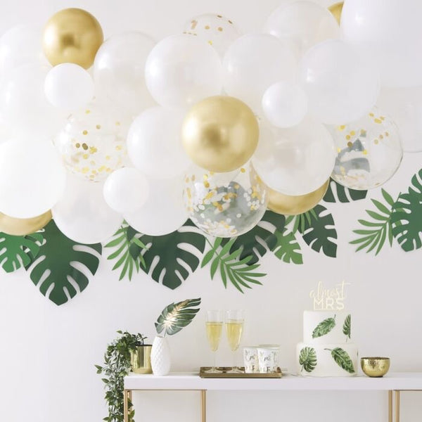 BALLOON GARLAND - WHITE + GOLD CHROME GINGER RAY