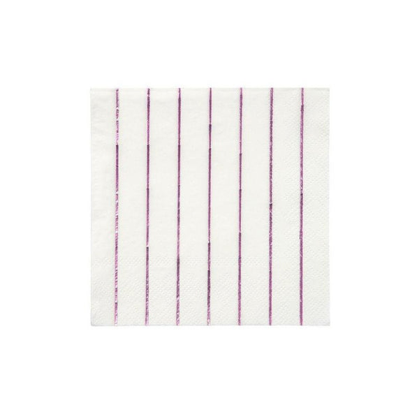 NAPKINS SMALL - PINK METALLIC STRIPE