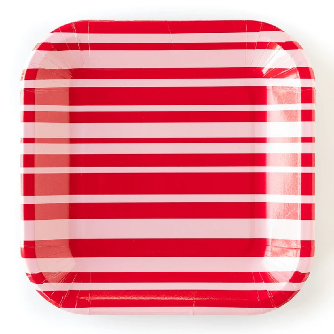 PLATES LARGE - RED & PINK STRIPES