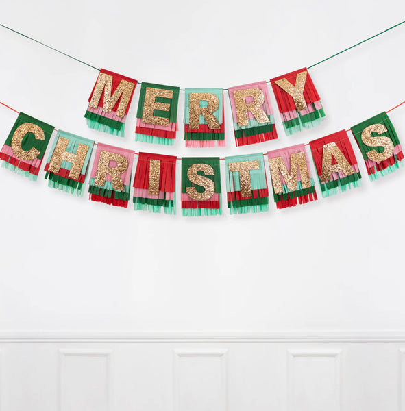 WORD MIX GARLAND - MERI MERI MERRY CHRISTMAS FRINGE