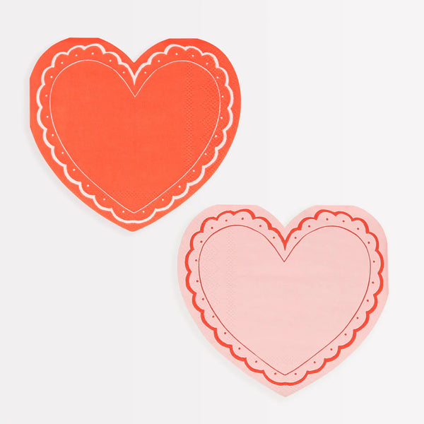 NAPKINS SMALL - VALENTINES LACY HEART MERI MERI