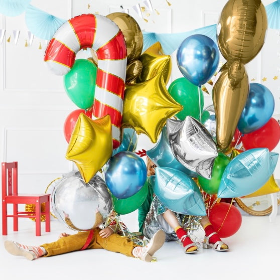 BALLOONS - CHRISTMAS CANDY CANE RED