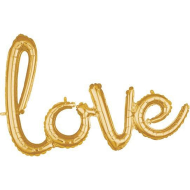 BALLOONS - SCRIPT LOVE GOLD, Balloons, BETALLIC - Bon + Co. Party Studio
