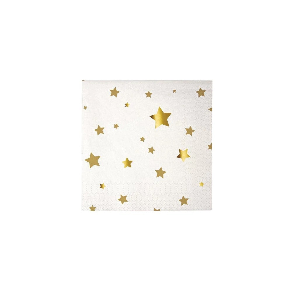 NAPKINS - SMALL STARS GOLD FOIL