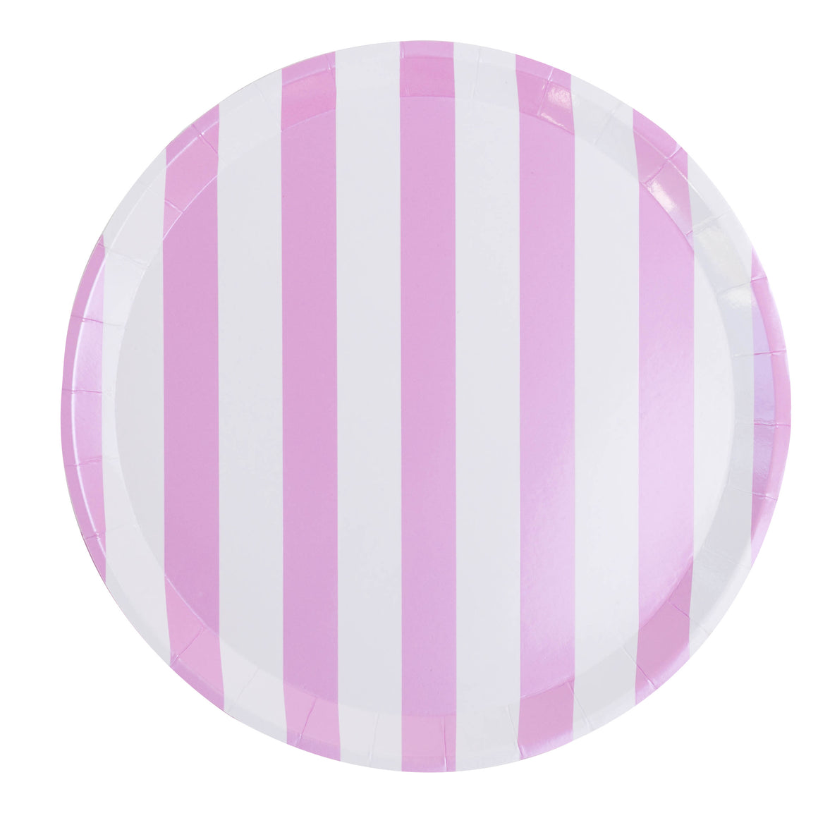 PLATES LARGE - PINK + WHITE CANDY STRIPE