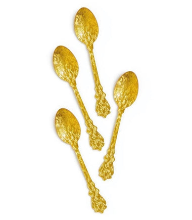 PREMIUM ACRYLIC SPOONS - REUSABLE GLITTER GOLD (for 8)