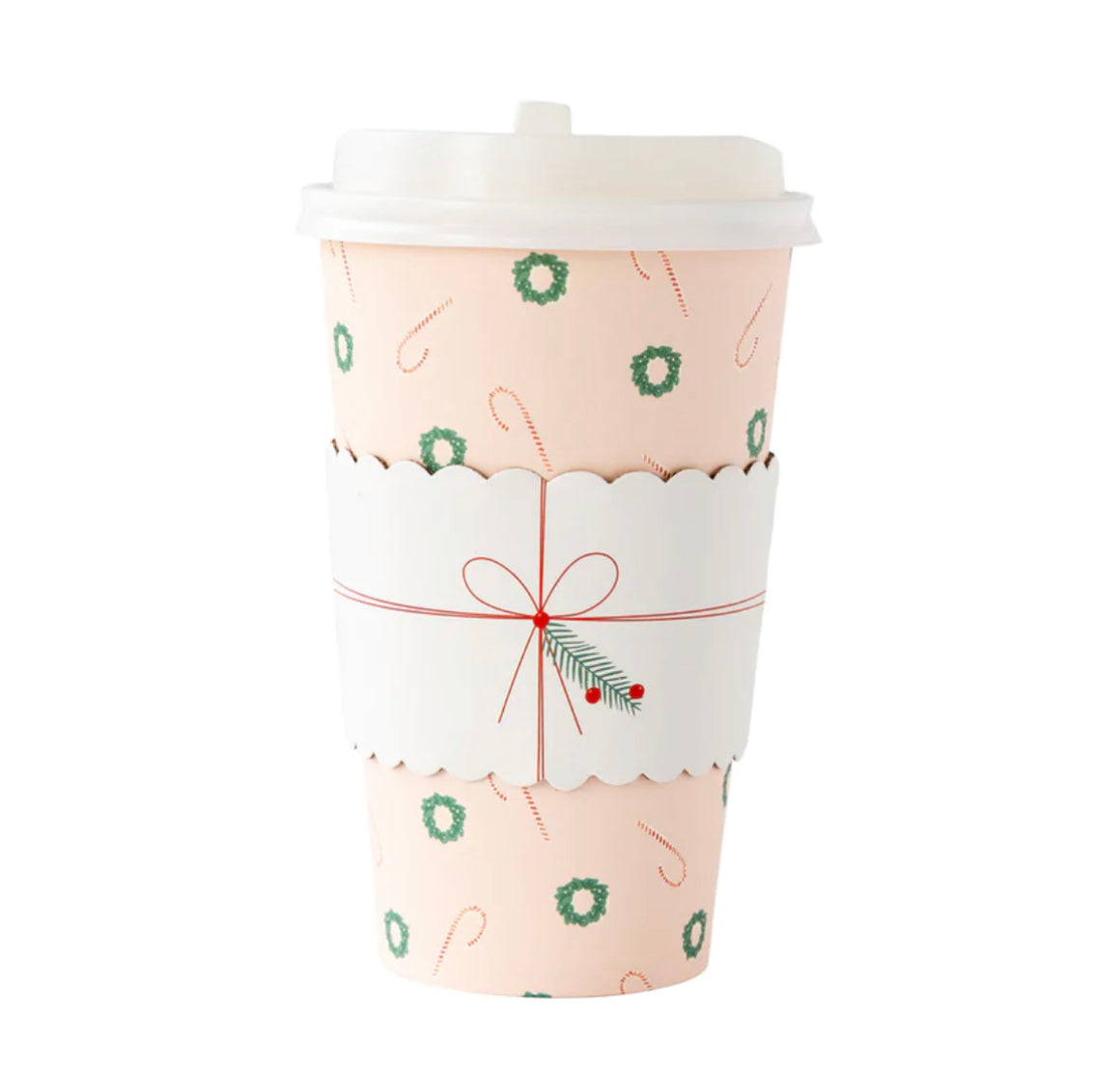 COZY TO-GO CUPS - BLUSH CANDY CANES