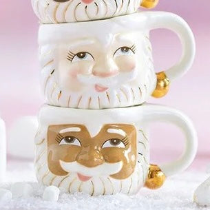 CHRISTMAS MUG - GLITTERVILLE PAPA NOEL BROWN