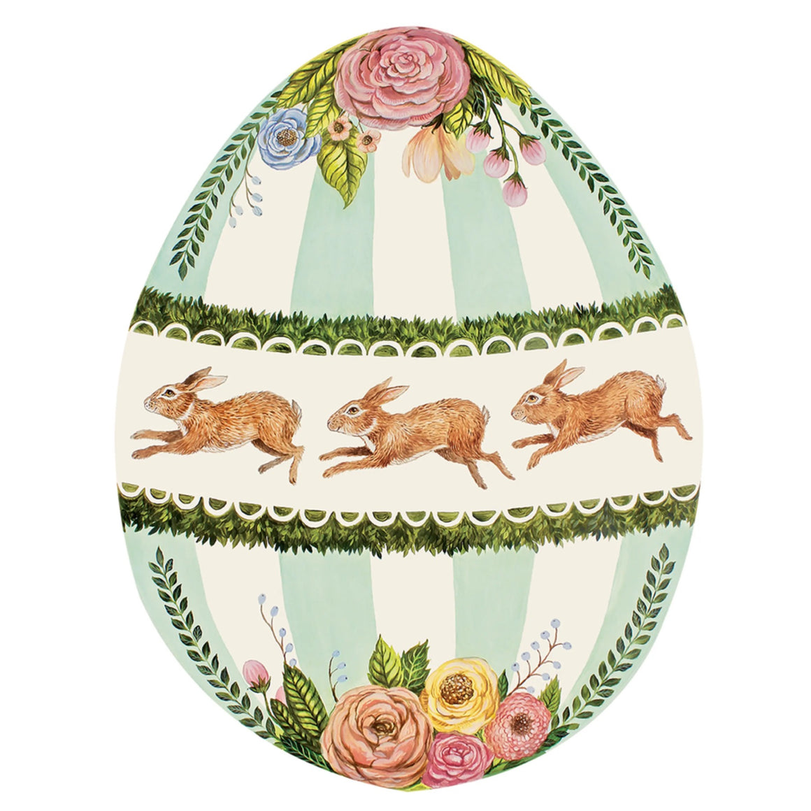 PLACEMATS - DIE-CUT BOXWOOD BUNNY EGG (Pack of 12)
