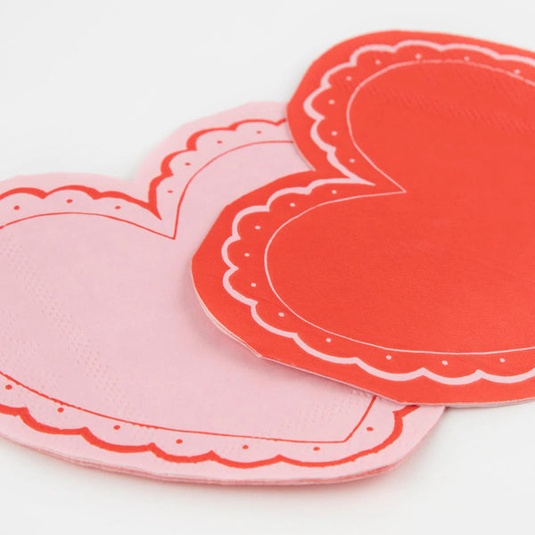 NAPKINS SMALL - VALENTINES LACY HEART MERI MERI
