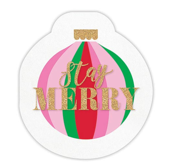 NAPKINS SMALL - CHRISTMAS RETRO ORNAMENT STAY MERRY