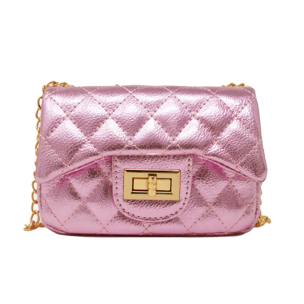 QUILTED PURSE - CLASSIC METALLIC SHADE PINK
