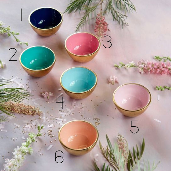 GLITTERVILLE HOME - CATCHALL BOWLS GOLD METAL + ENAMEL