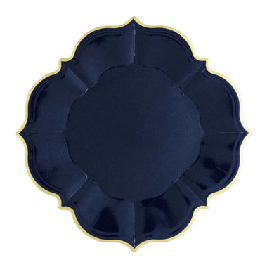 PLATES LARGE - BLUE NAVY LUNCHEON SCALLOPED