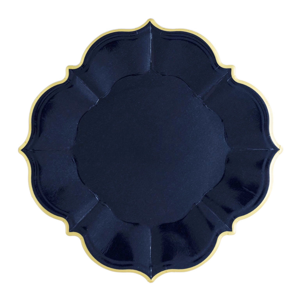 PLATES LARGE - BLUE NAVY LUNCHEON SCALLOPED