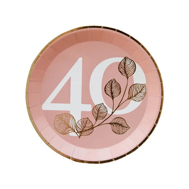 PLATES SMALL - PINK BLUSH MILESTONE 40th