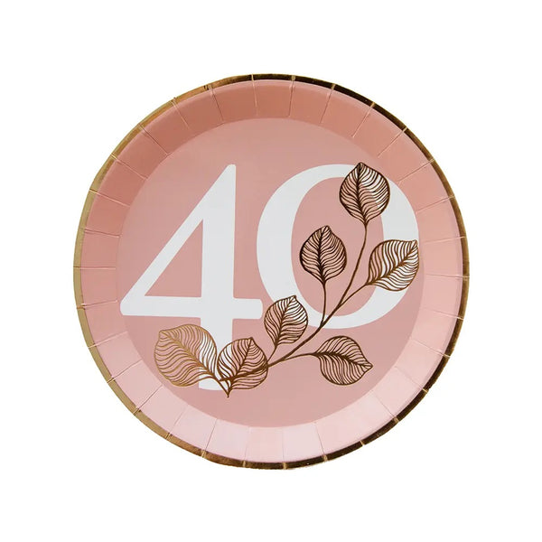 PLATES SMALL - PINK BLUSH MILESTONE 40th