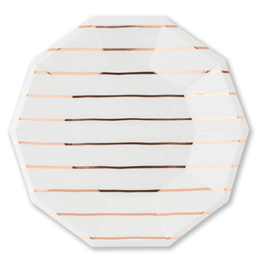 PLATES LARGE - ROSEGOLD DAYDREAM SOCIETY FRENCHIE STRIPES