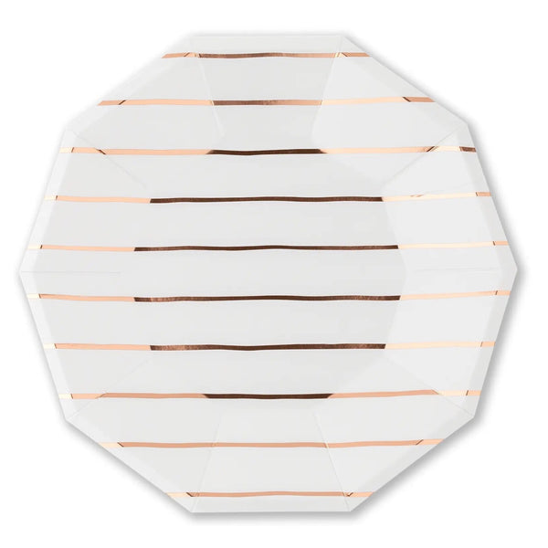 PLATES LARGE - ROSEGOLD DAYDREAM SOCIETY FRENCHIE STRIPES