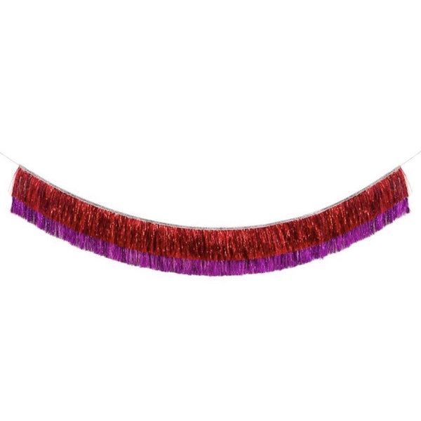 FRINGE GARLAND - RED + PINK, Tassel Garland, Meri meri - Bon + Co. Party Studio