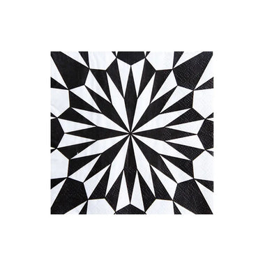 NAPKINS SMALL - BLACK AND WHITE KALEIDOSCOPE