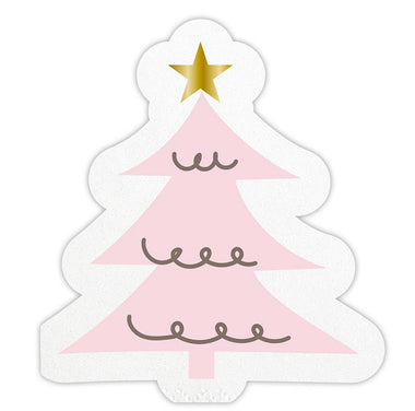 NAPKINS SMALL - CHRISTMAS HOLIDAY TREE PINK