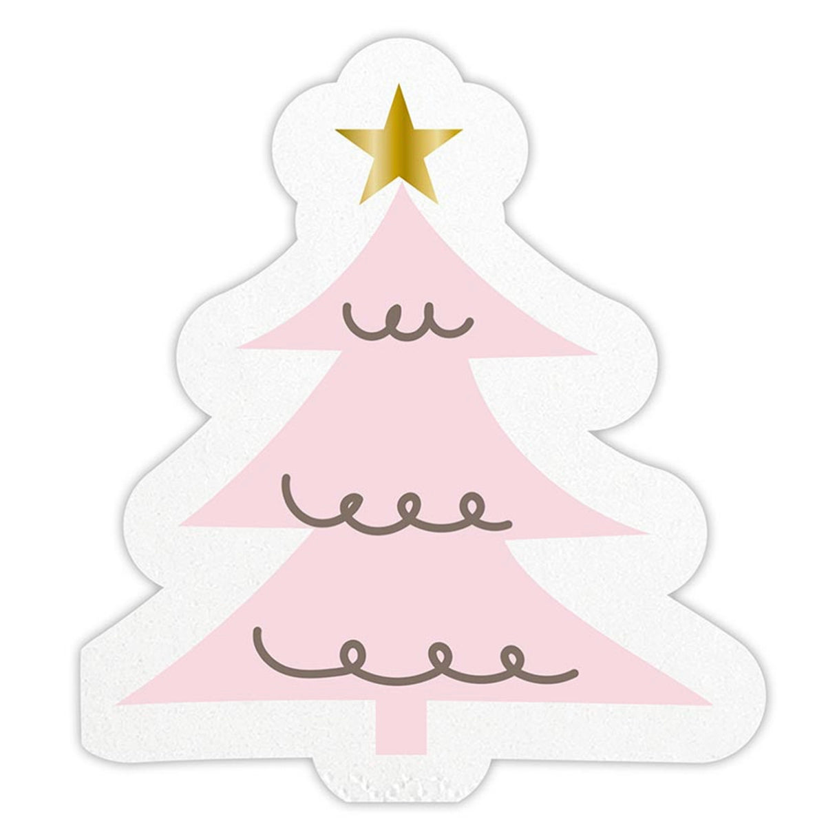 NAPKINS SMALL - CHRISTMAS HOLIDAY TREE PINK