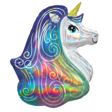 BALLOONS - UNICORN 2a HEAD HOLOGRAPHIC, Balloons, Anagram - Bon + Co. Party Studio