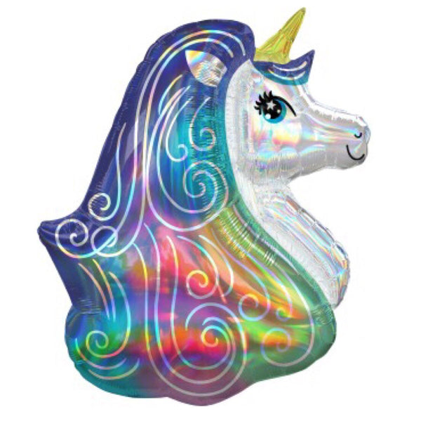 BALLOONS - UNICORN 2a HEAD HOLOGRAPHIC, Balloons, Anagram - Bon + Co. Party Studio