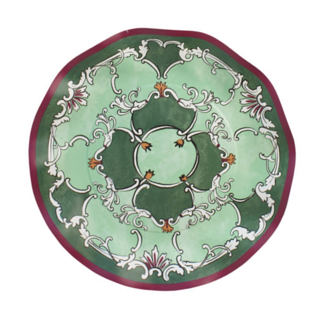 PLATES LARGE SIDE - GREEN WAVY ETERNAL BY MOLLY HATCH