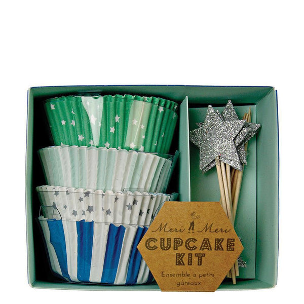 CUPCAKE KIT - MERI MERI STARS BLUE, Picks + Toppers, MERI MERI - Bon + Co. Party Studio