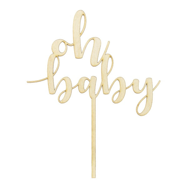 CAKE TOPPER - WOODEN OH BABY