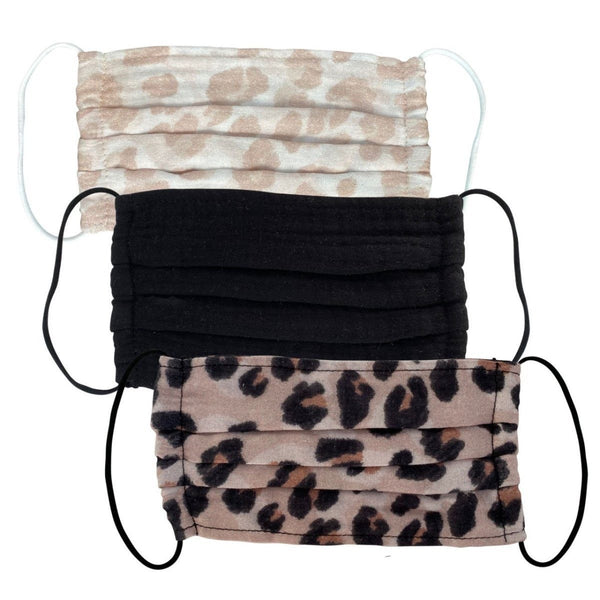 FACE MASKS - COTTON LEOPARD (3 PACK)