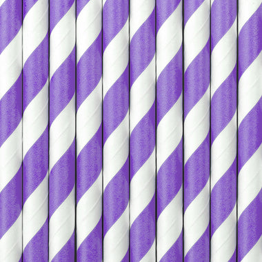STRAWS - STRIPEY LAVENDER (10 pack)