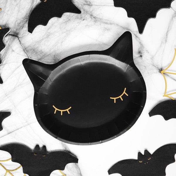 PLATES SMALL - ANIMAL CAT BLACK