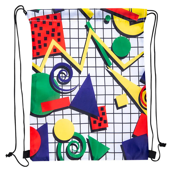 DRAWSTRING BACKPACK - RETRO 80s PRINT 16 x 13"