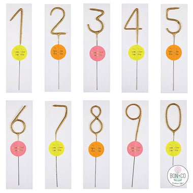 SPARKLER - GOLD WONDER CANDLE NUMBER, Candles + Sparklers, MERI MERI - Bon + Co. Party Studio