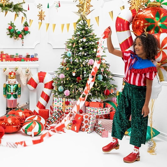BALLOONS - CHRISTMAS CANDY CANE RED