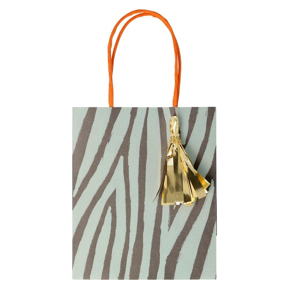 GIFT BAGS - SAFARI ANIMAL PRINT 8 PACK MERI MERI
