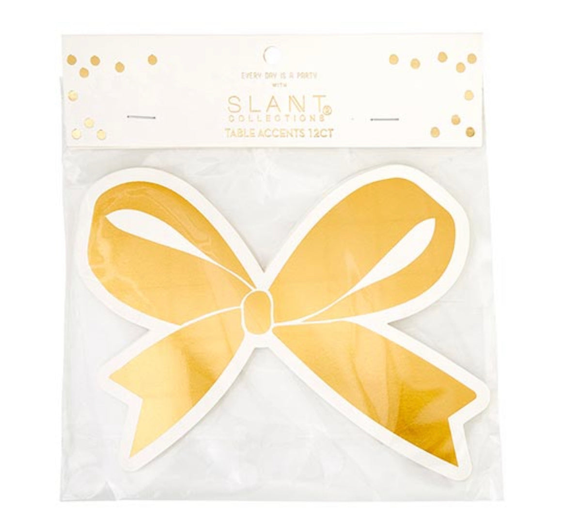 TABLE ACCENTS - GOLD FOIL BOW (Pack of 12)